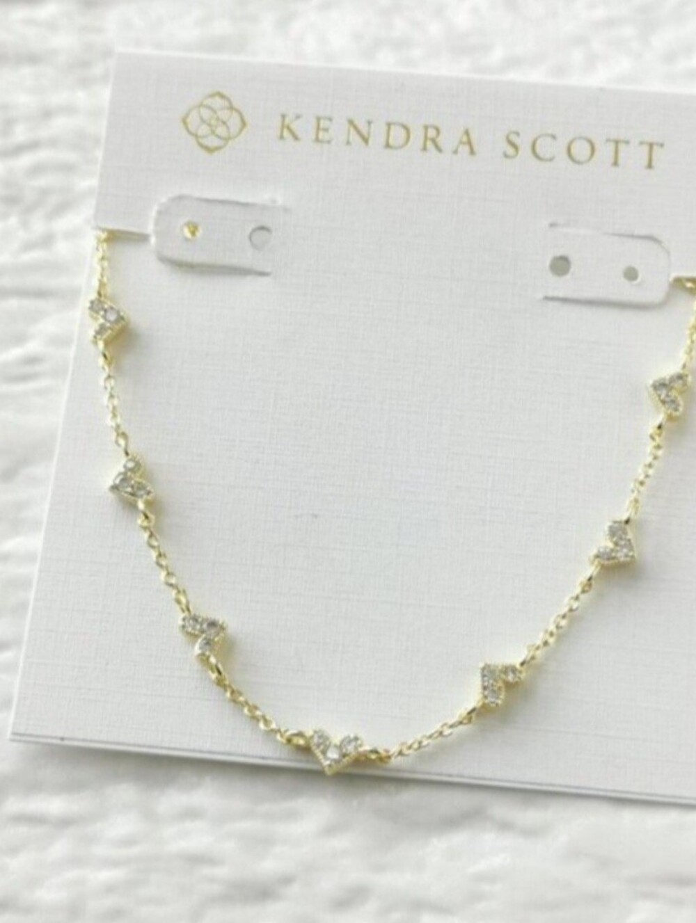 🩷Kendra Scott Gold Haven Necklace with Crystal Hearts🩷